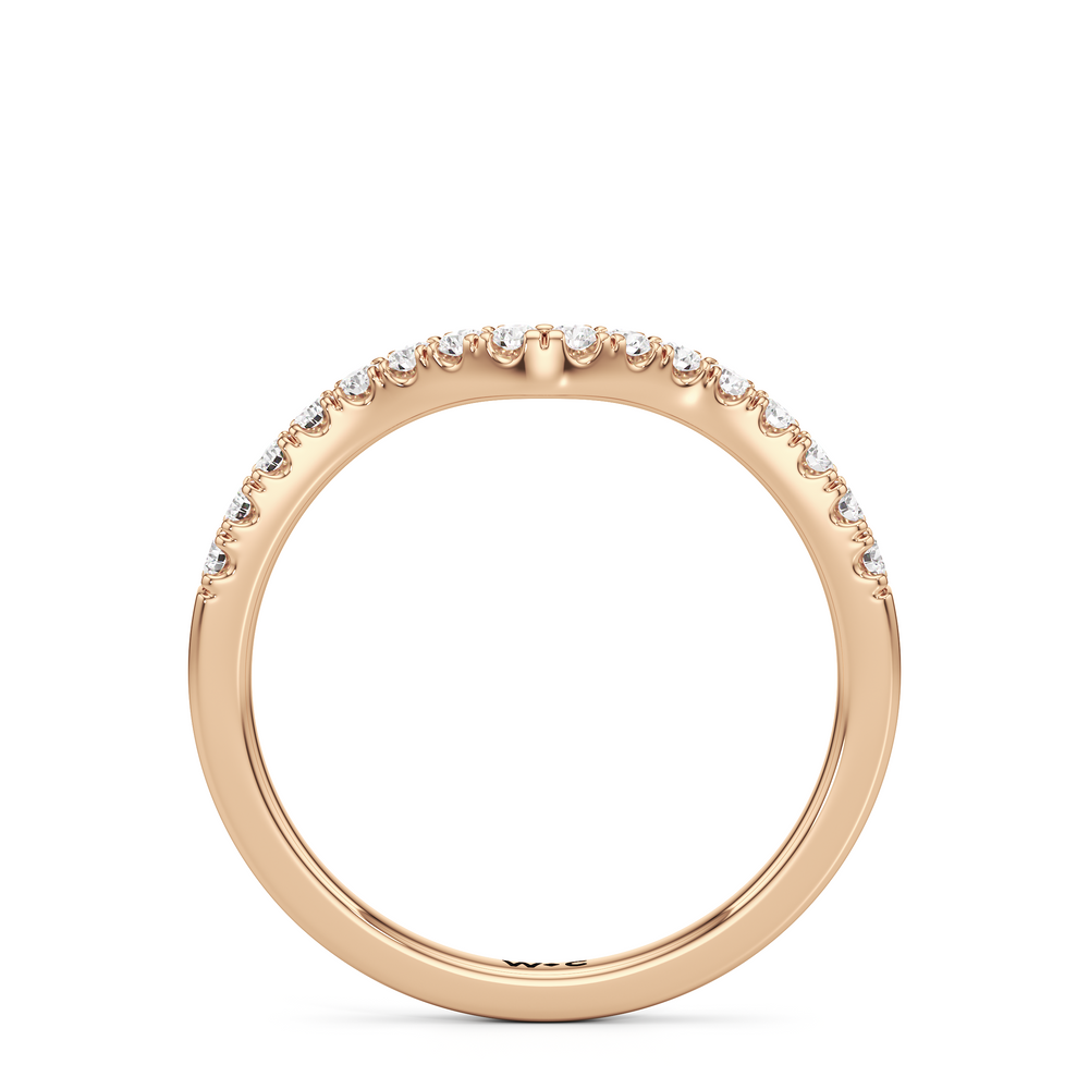 The Margaret Diamond Wedding Band with 18KT Rose Gold Cut Diamond in 14KT Rose Gold view 2

