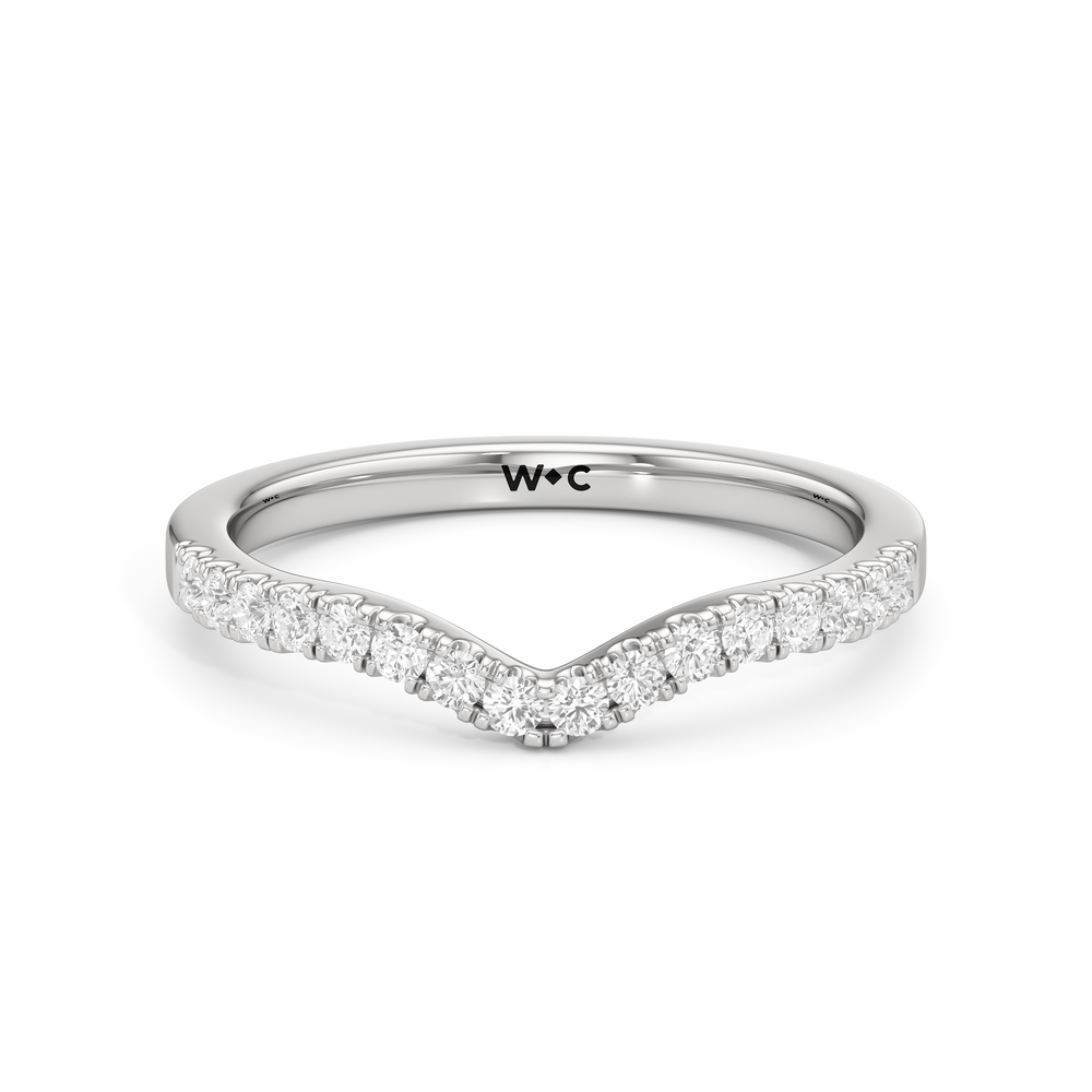 The Margaret Diamond Wedding Band with Platinum Cut Diamond in 14KT Platinum view 1
