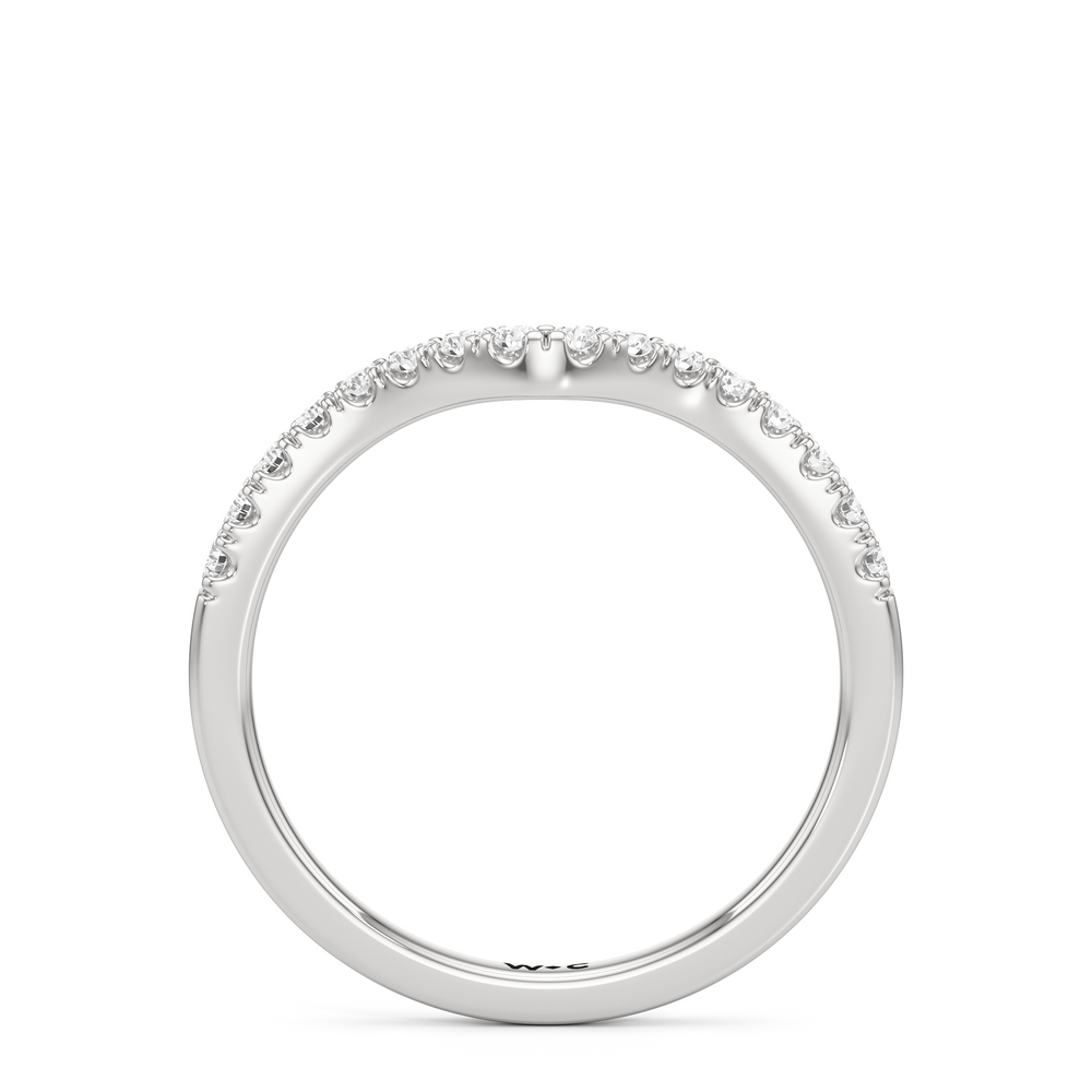 The Margaret Diamond Wedding Band with Platinum Cut Diamond in 14KT Platinum view 2
