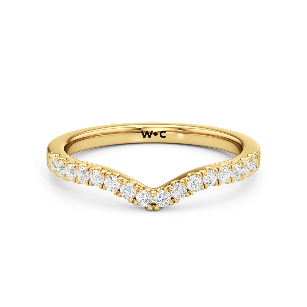 The Margaret Diamond Wedding Band with 18KT Yellow Gold Cut Diamond in 14KT Yellow Gold view 1
