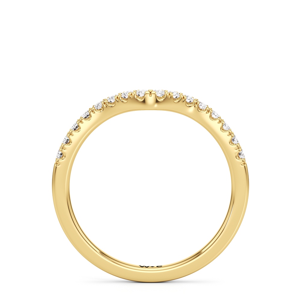 The Margaret Diamond Wedding Band with 18KT Yellow Gold Cut Diamond in 14KT Yellow Gold view 2
