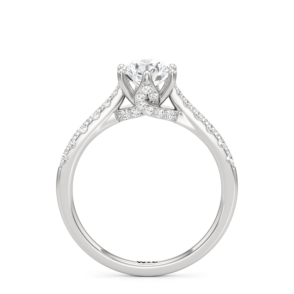 The Margaret Engagement Ring with Round Cut Diamond in 14KT Platinum view 2
