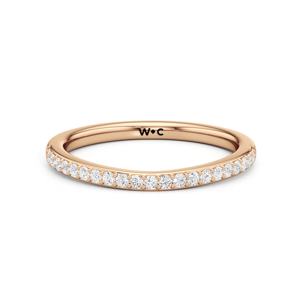 The Nadia Diamond Wedding Band with 18KT Rose Gold Cut Diamond in 14KT Rose Gold view 1
