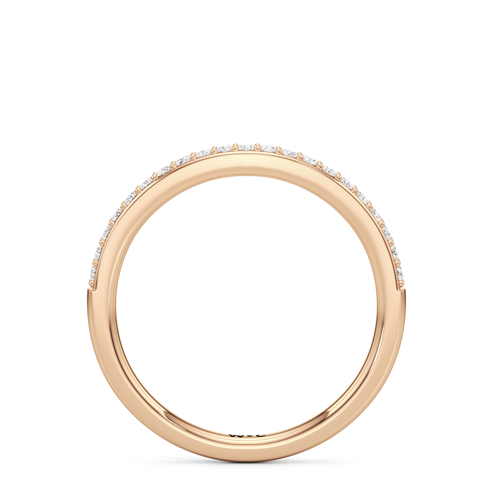 The Nadia Diamond Wedding Band with 18KT Rose Gold Cut Diamond in 14KT Rose Gold view 2
