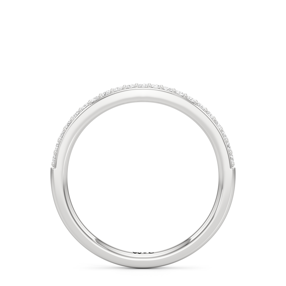 The Nadia Diamond Wedding Band with Platinum Cut Diamond in 14KT Platinum view 2
