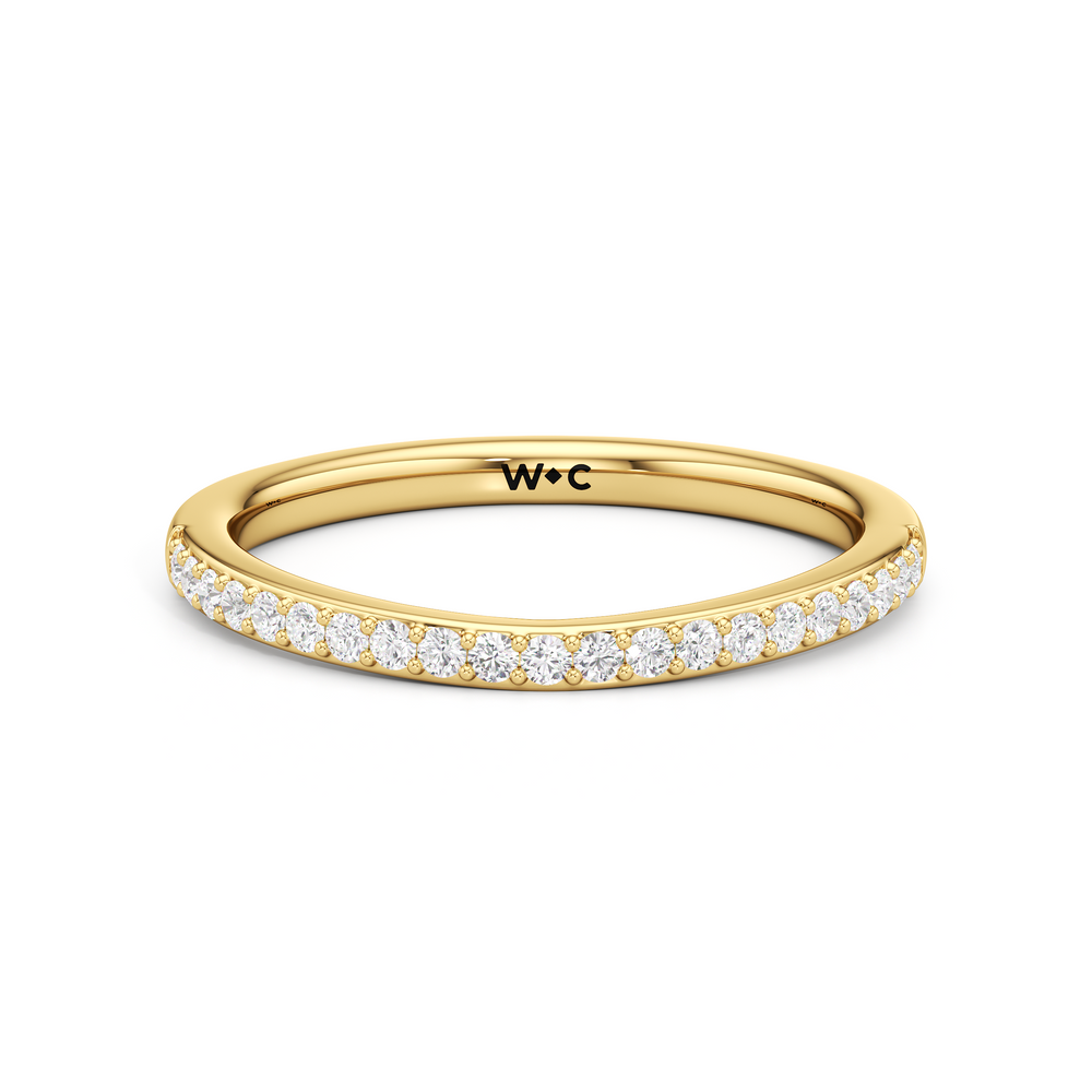 The Nadia Diamond Wedding Band with 18KT Yellow Gold Cut Diamond in 14KT Yellow Gold view 1
