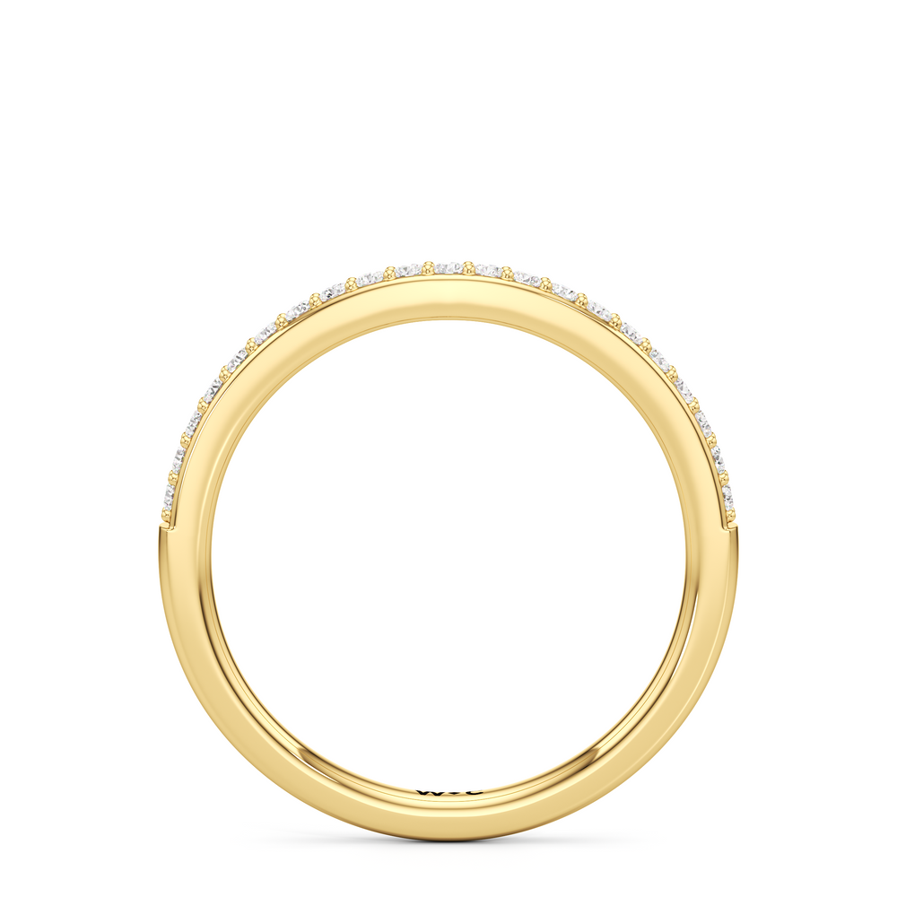 The Nadia Diamond Wedding Band with 18KT Yellow Gold Cut Diamond in 14KT Yellow Gold view 2
