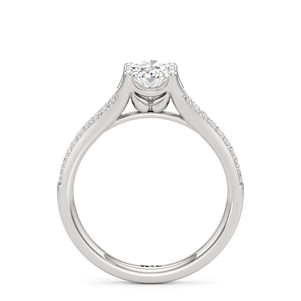 The Nadia Engagement Ring with Oval Cut Diamond in 14KT Platinum view 2
