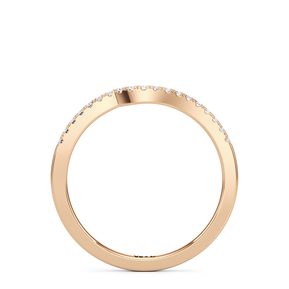 The Ellison Diamond Wedding Band with 18KT Rose Gold Cut Diamond in 14KT Rose Gold view 2
