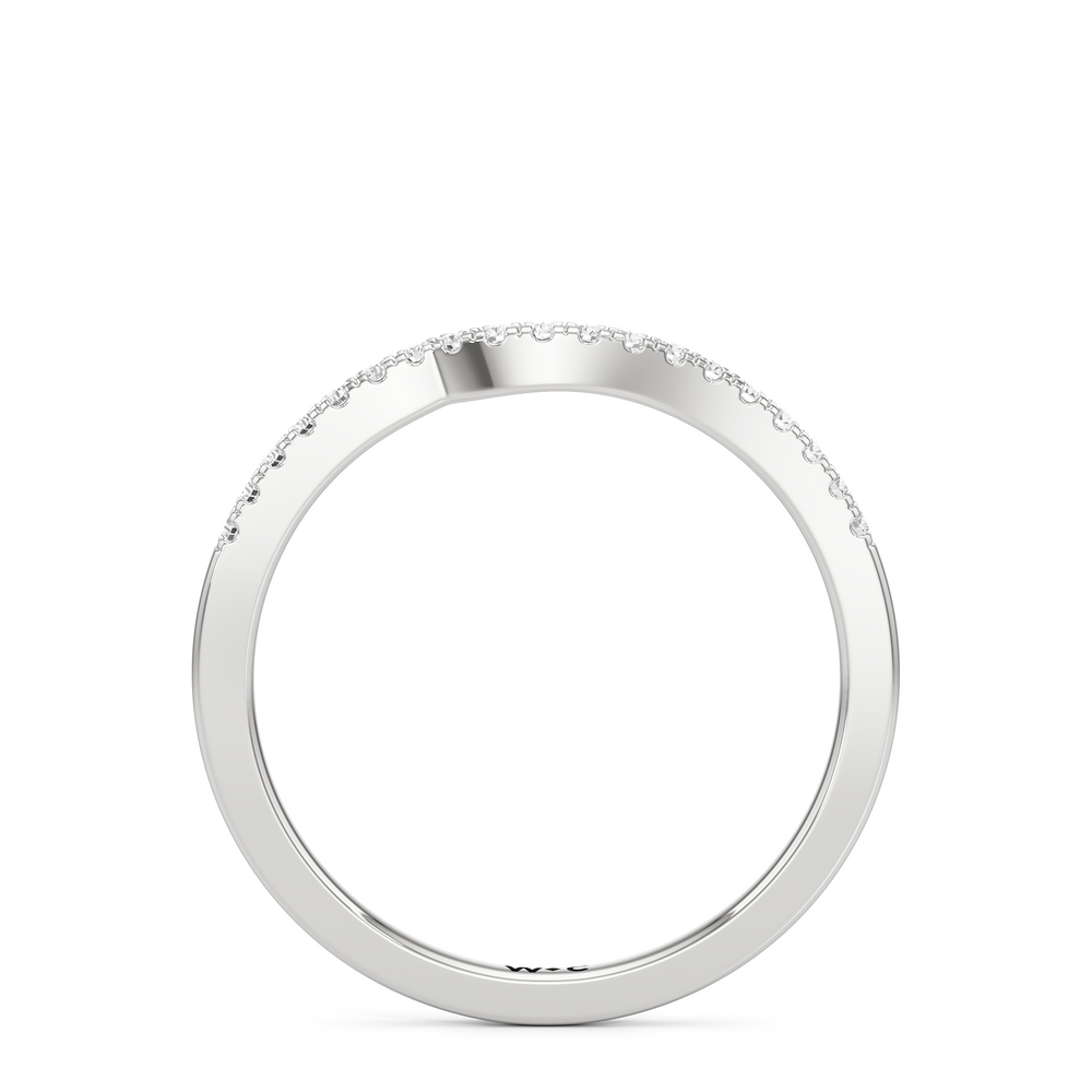 The Ellison Diamond Wedding Band with Platinum Cut Diamond in 14KT Platinum view 2
