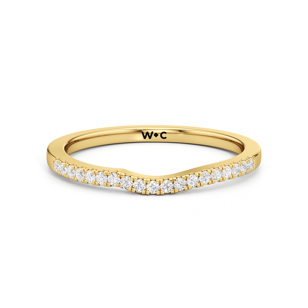 The Ellison Diamond Wedding Band with 18KT Yellow Gold Cut Diamond in 14KT Yellow Gold view 1
