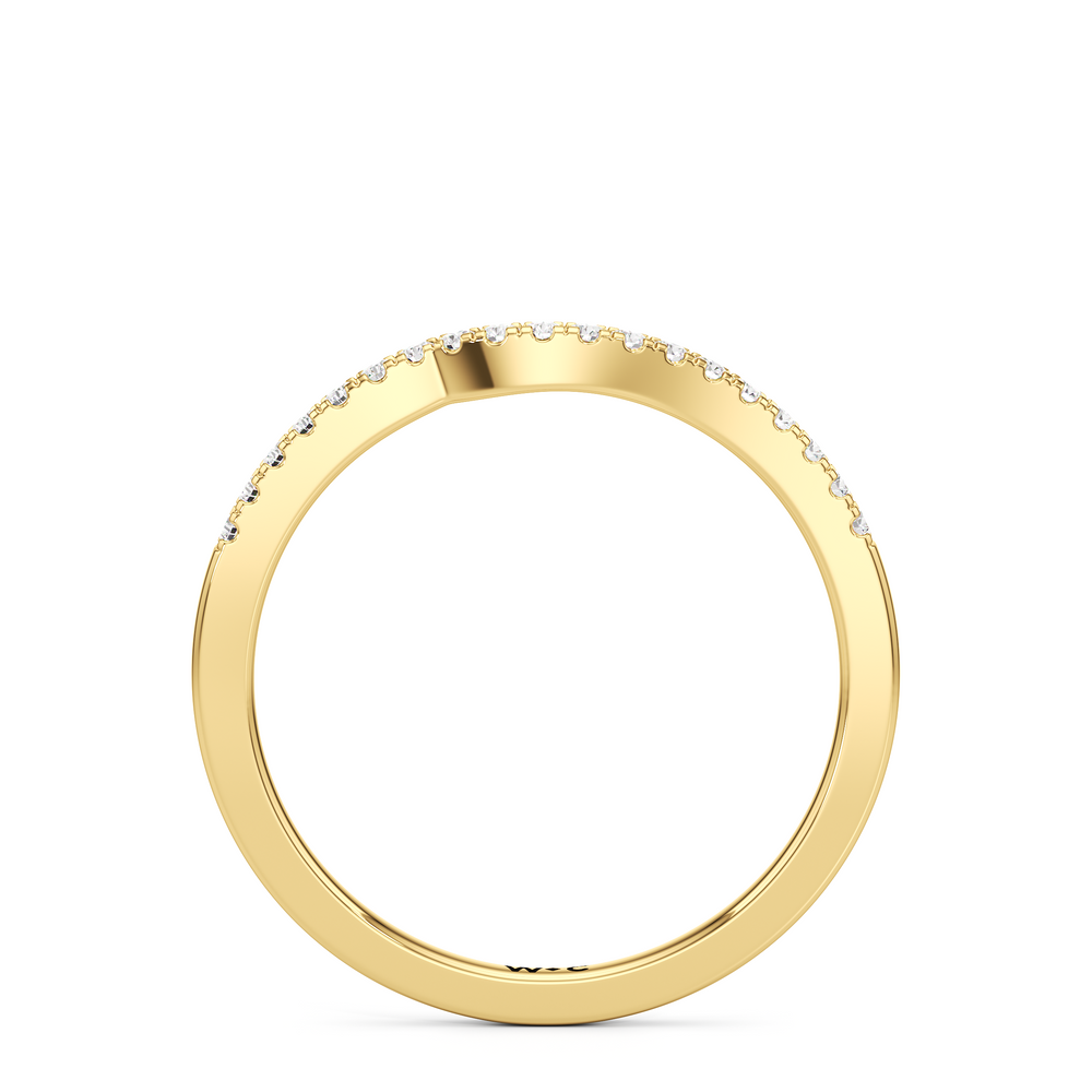 The Ellison Diamond Wedding Band with 18KT Yellow Gold Cut Diamond in 14KT Yellow Gold view 2
