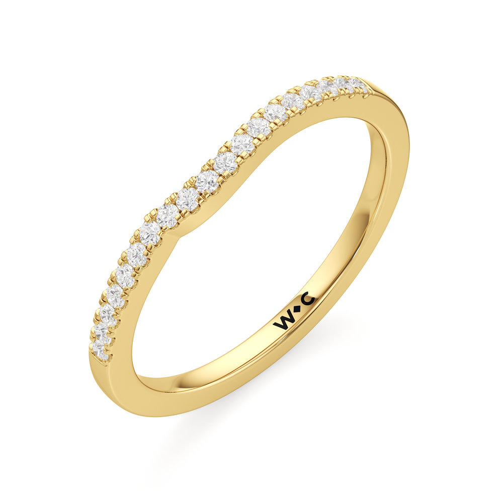 The Ellison Diamond Wedding Band with 18KT Yellow Gold Cut Diamond in 14KT Yellow Gold view 3
