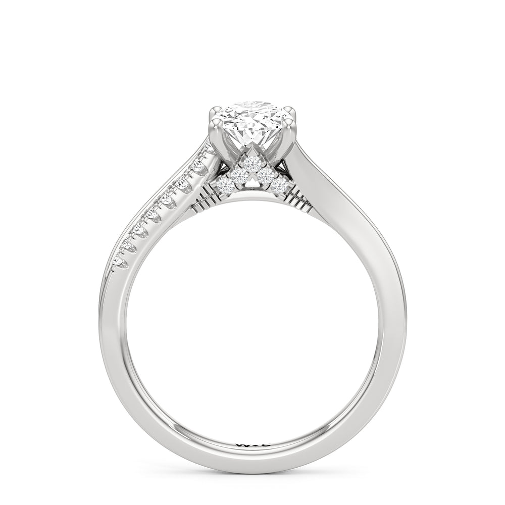 The Ellison Engagement Ring with Oval Cut Diamond in 14KT Platinum view 2
