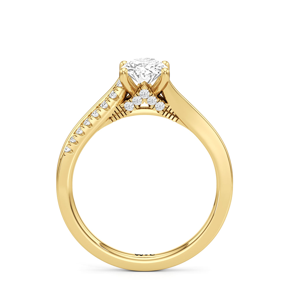 The Ellison Engagement Ring with Oval Cut Diamond in 14KT Yellow Gold view 2
