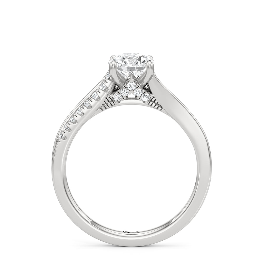 The Ellison Engagement Ring with Round Cut Diamond in 14KT Platinum view 2
