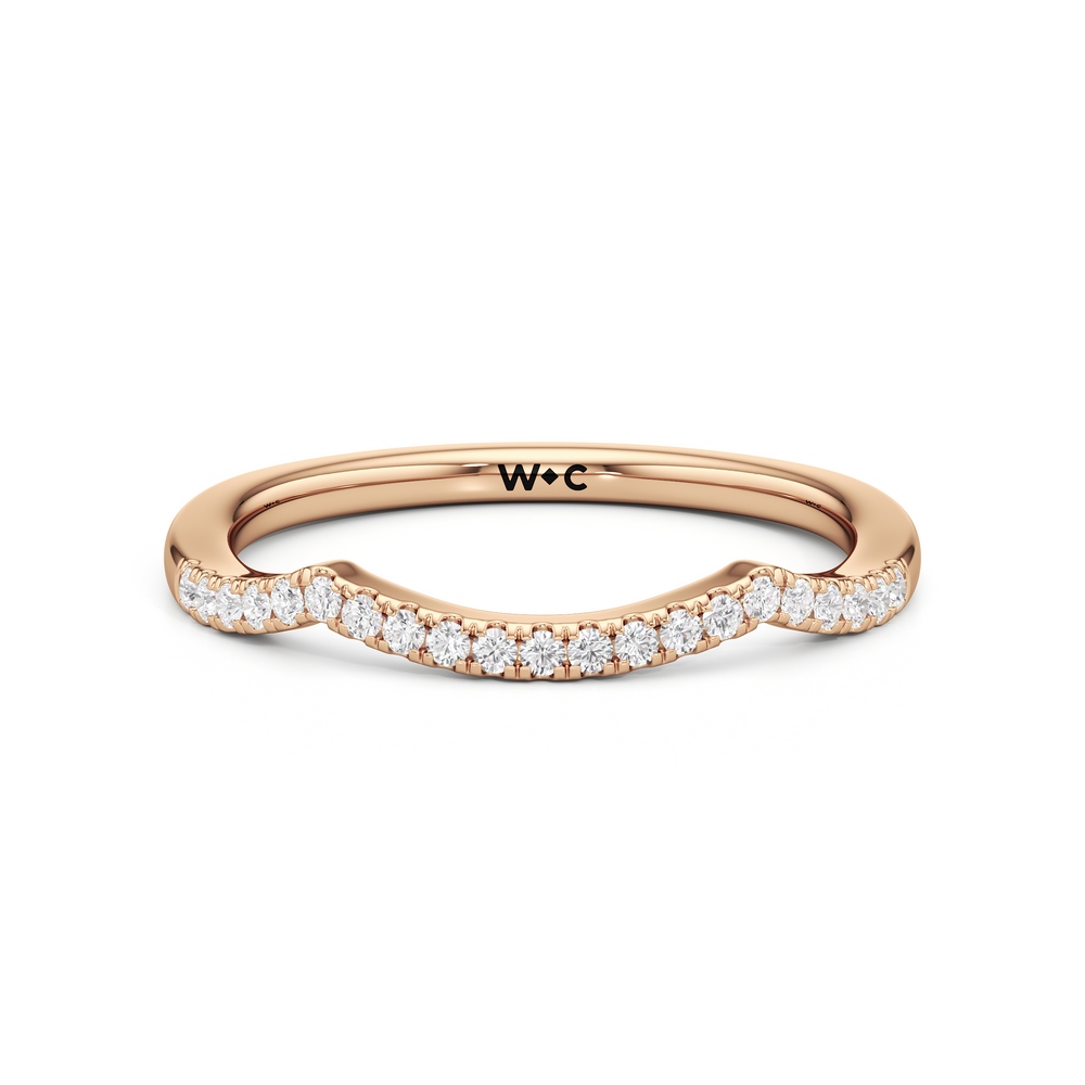 The Esme Diamond Wedding Band with 18KT Rose Gold Cut Diamond in 14KT Rose Gold view 1
