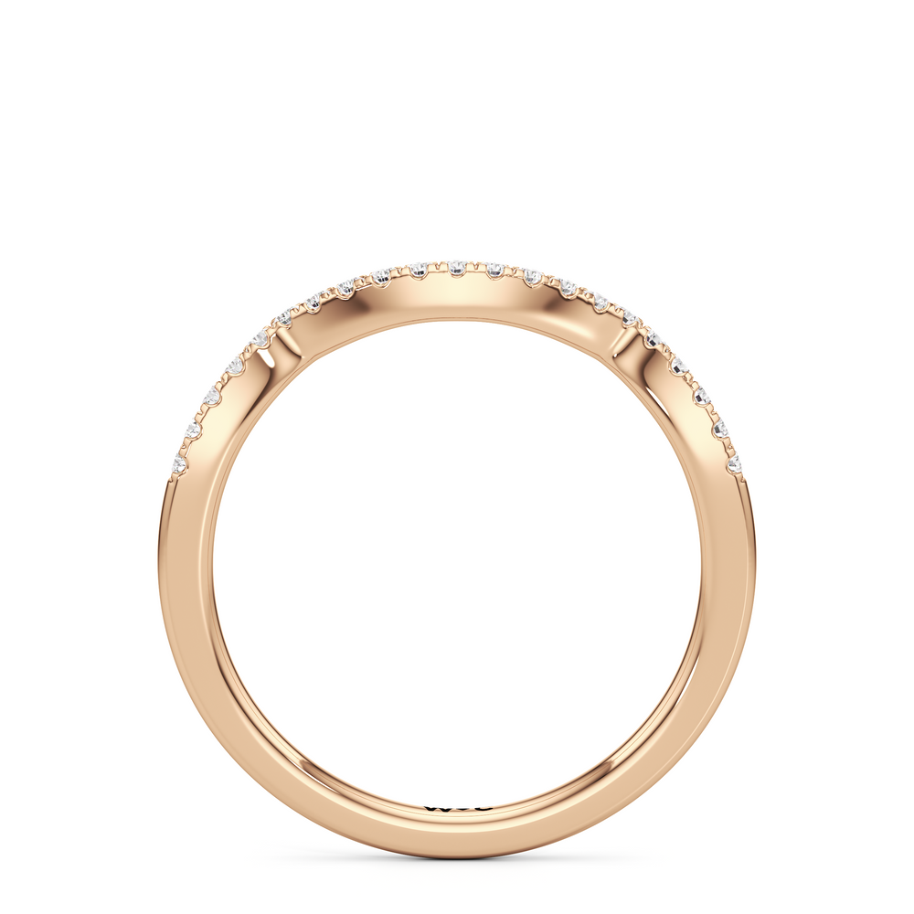 The Esme Diamond Wedding Band with 18KT Rose Gold Cut Diamond in 14KT Rose Gold view 2
