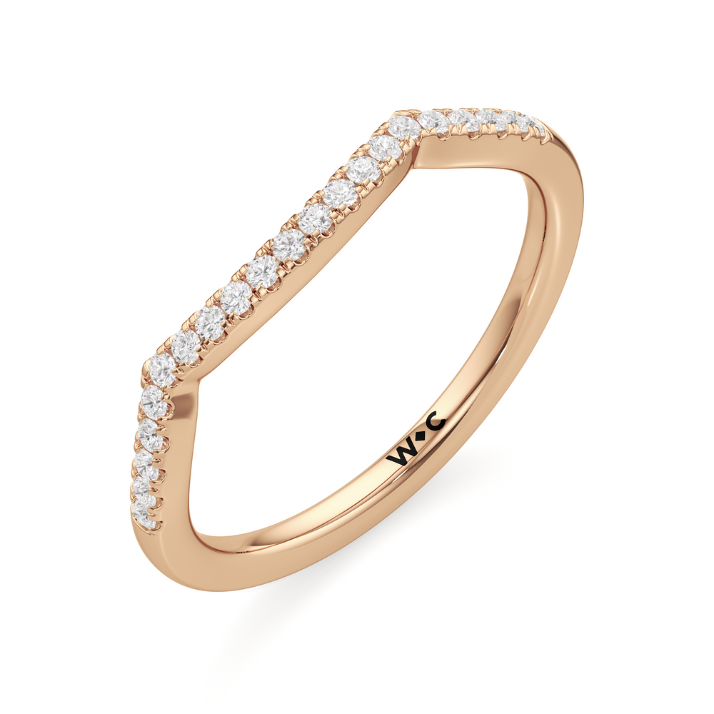 The Esme Diamond Wedding Band with 18KT Rose Gold Cut Diamond in 14KT Rose Gold view 3
