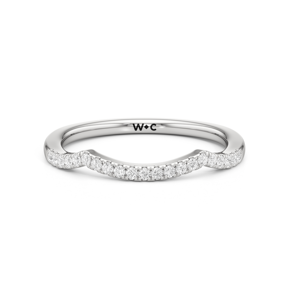 The Esme Diamond Wedding Band with Platinum Cut Diamond in 14KT Platinum view 1
