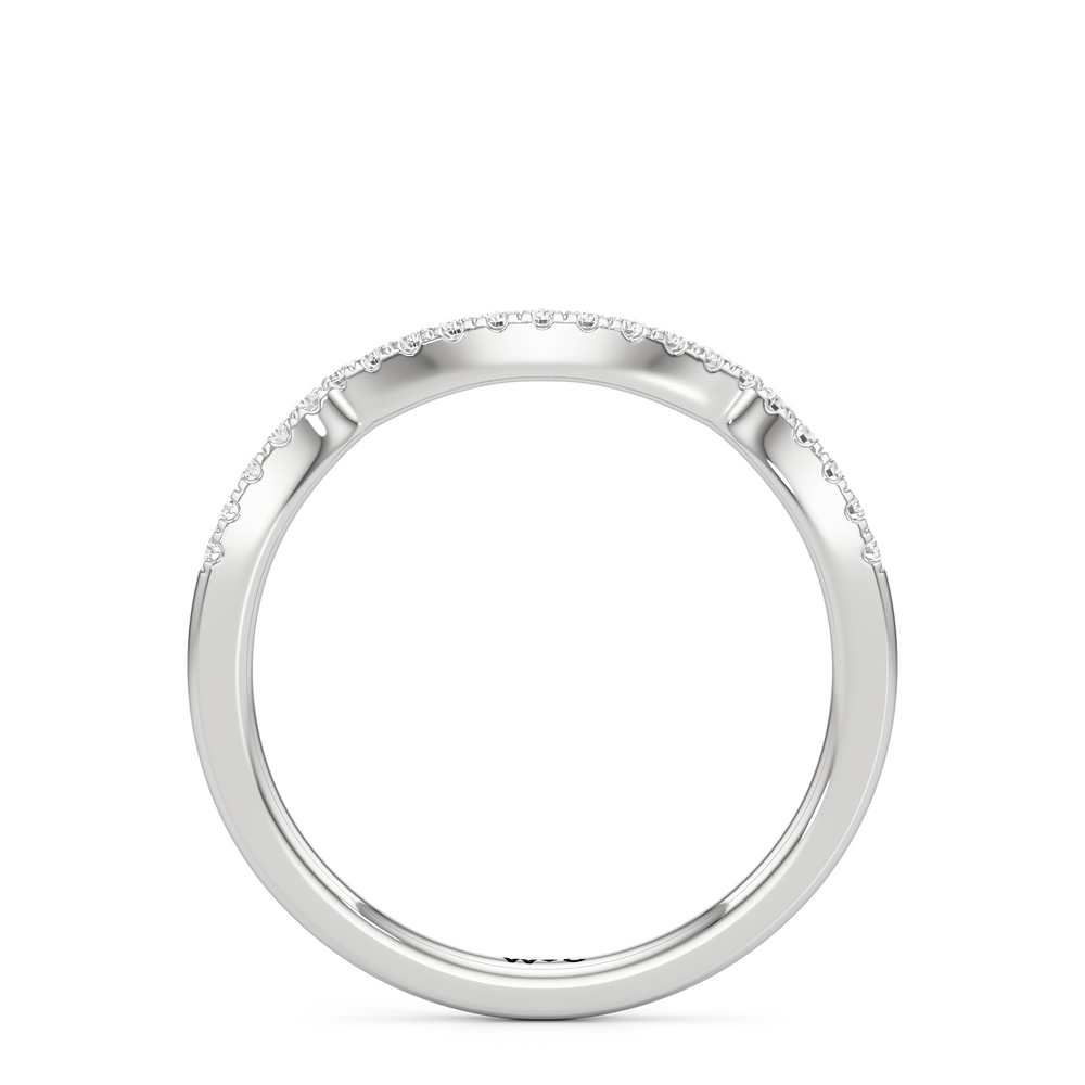 The Esme Diamond Wedding Band with Platinum Cut Diamond in 14KT Platinum view 2
