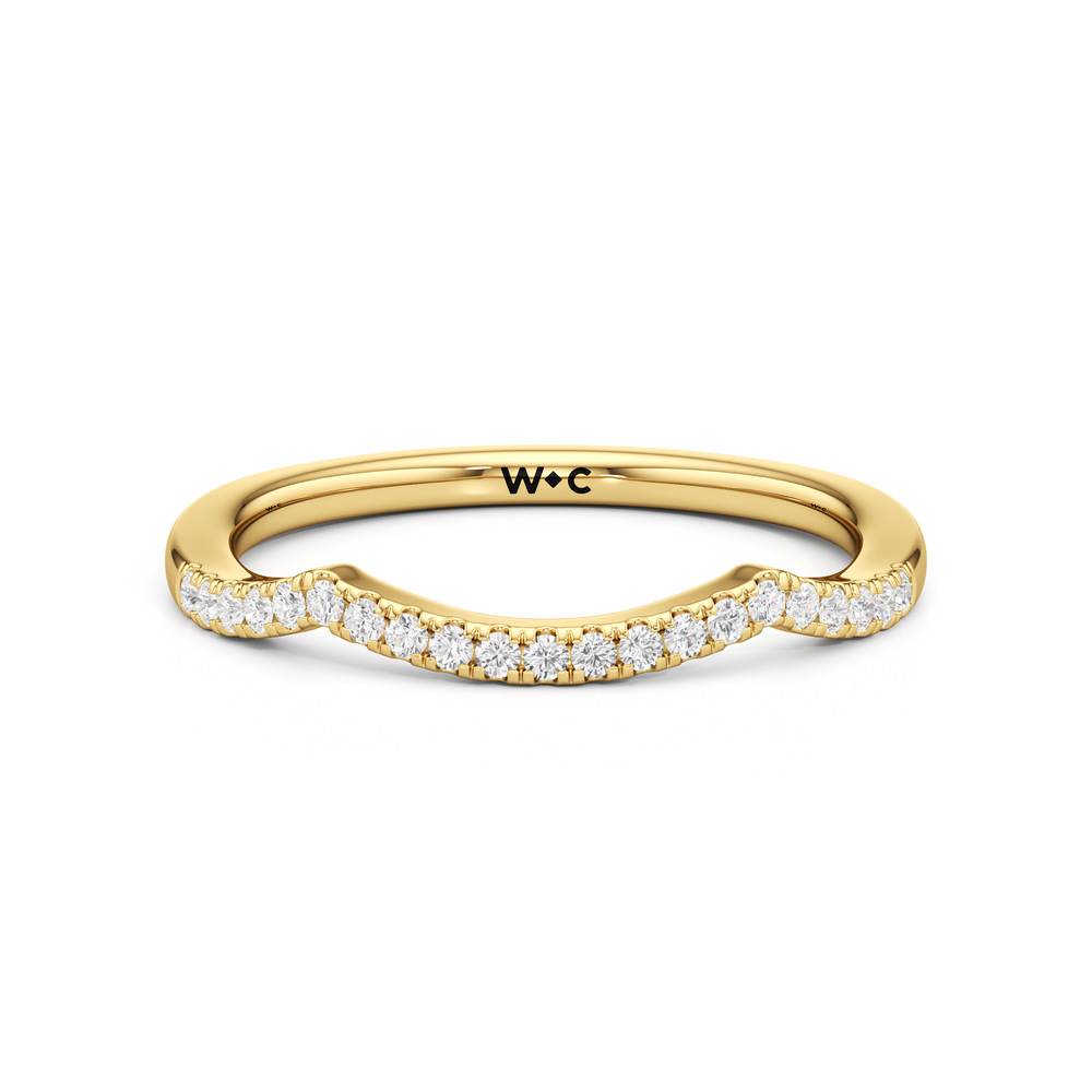 The Esme Diamond Wedding Band with 18KT Yellow Gold Cut Diamond in 14KT Yellow Gold view 1
