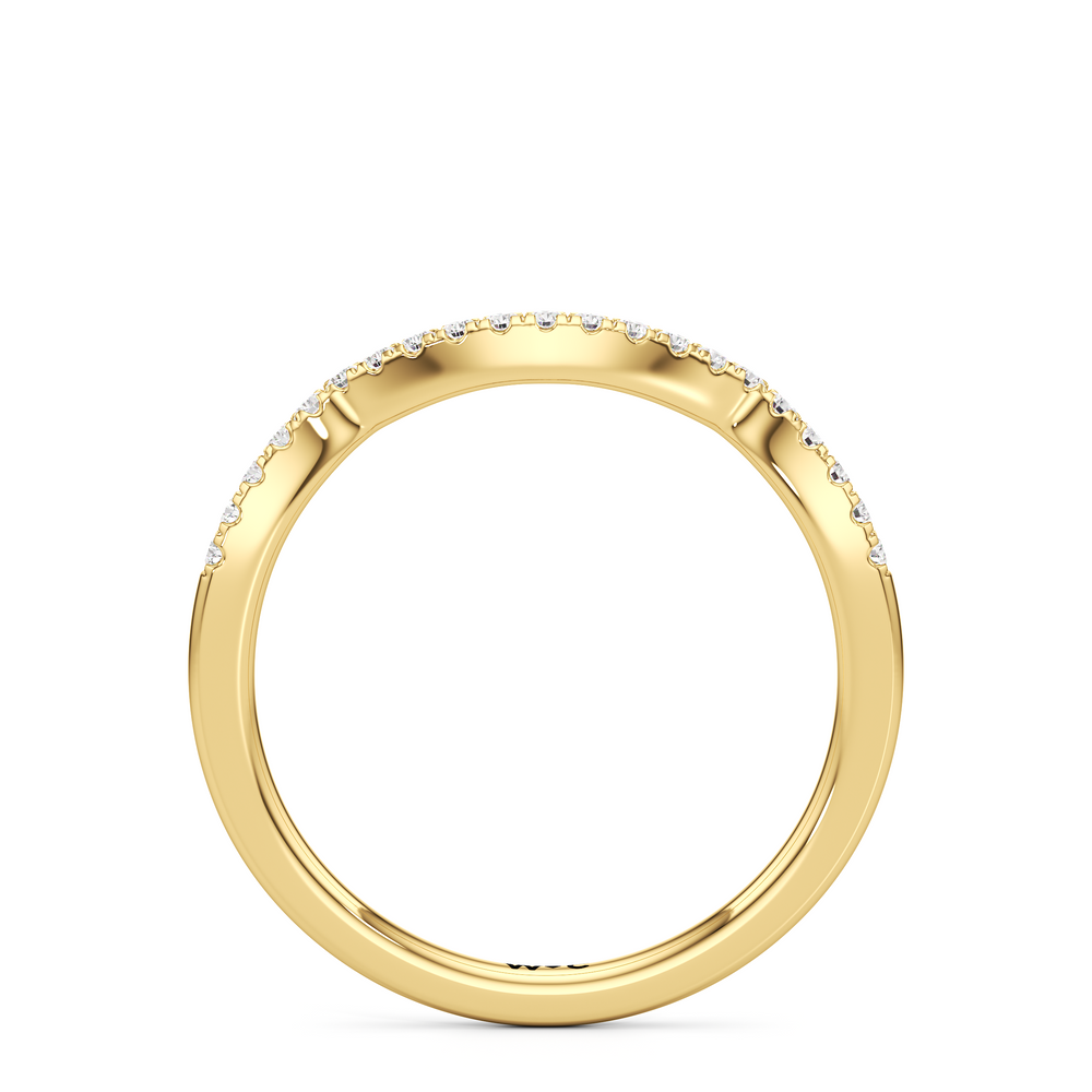 The Esme Diamond Wedding Band with 18KT Yellow Gold Cut Diamond in 14KT Yellow Gold view 2
