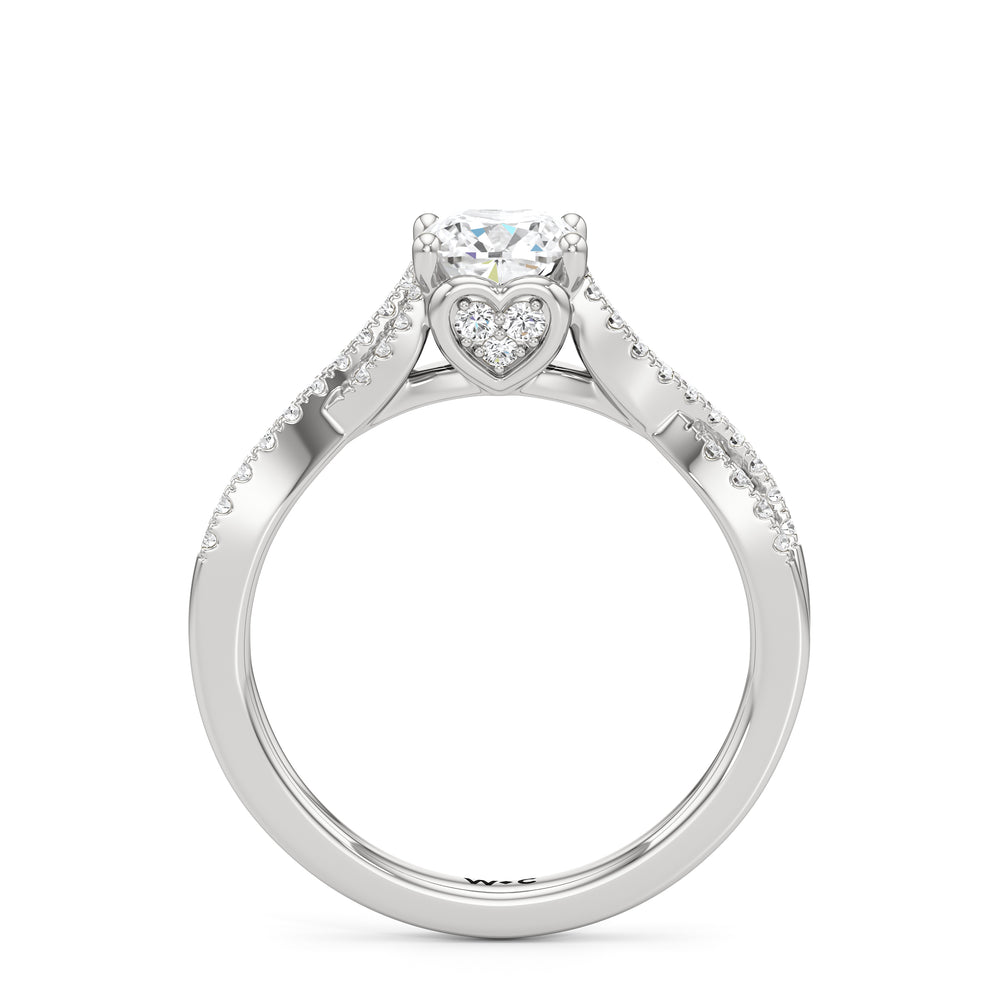 The Esme Engagement Ring with Cushion Cut Diamond in 14KT Platinum view 2
