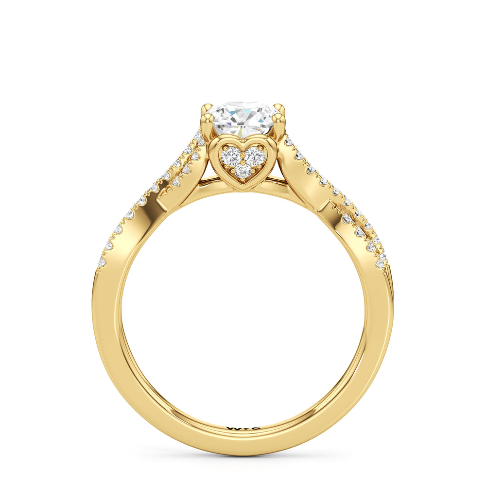 The Esme Engagement Ring with Cushion Cut Diamond in 14KT Yellow Gold view 2
