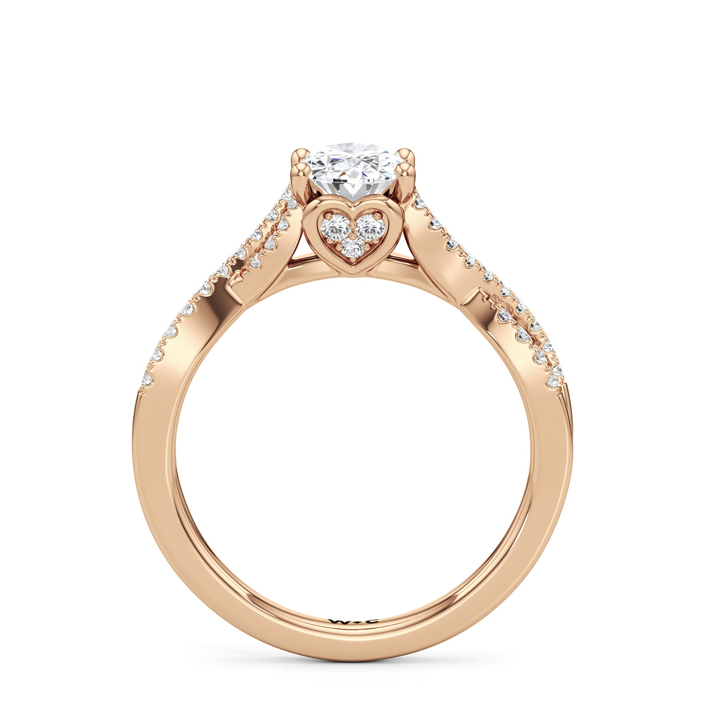 The Esme Engagement Ring with Oval Cut Diamond in 14KT Rose Gold view 2
