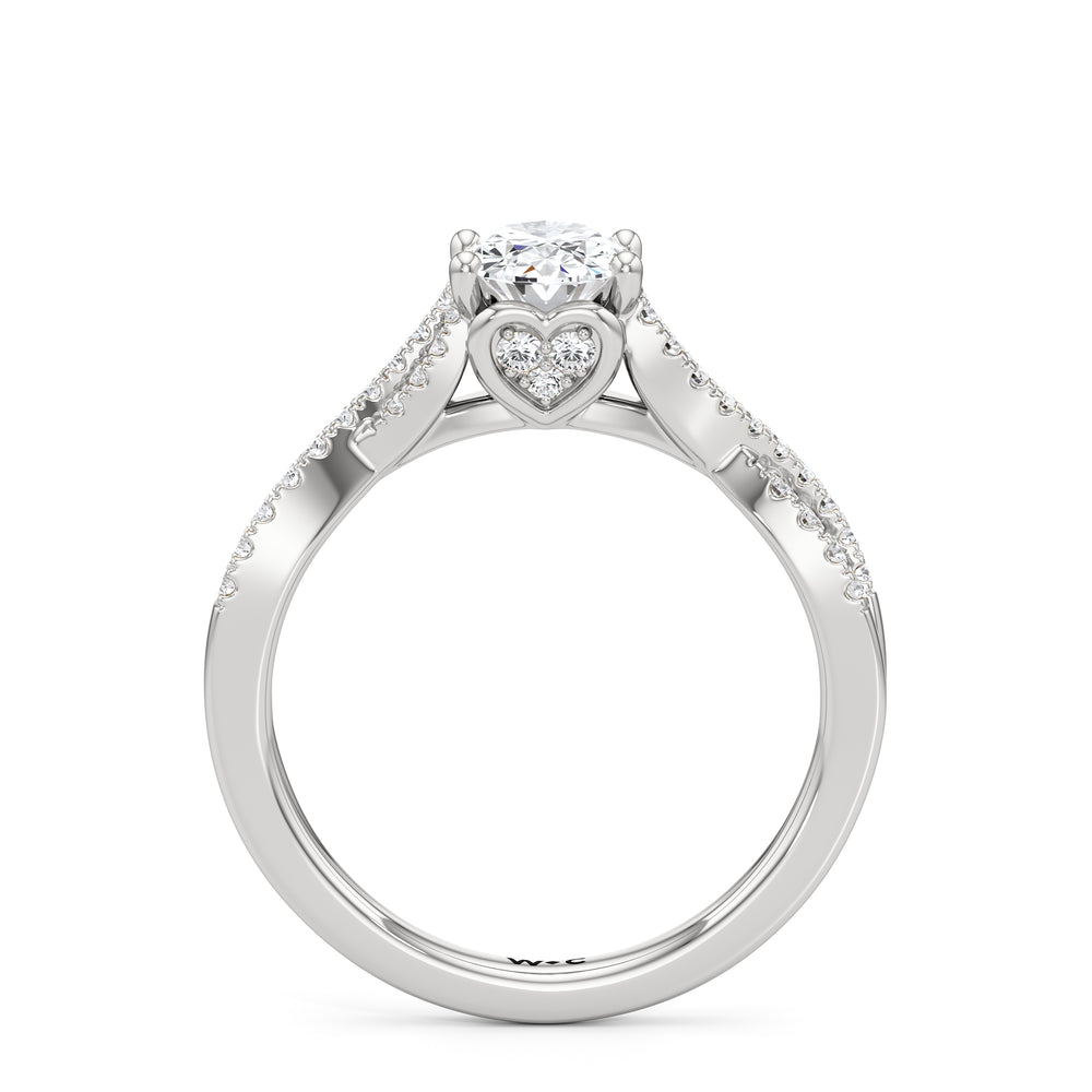 The Esme Engagement Ring with Oval Cut Diamond in 14KT Platinum view 2
