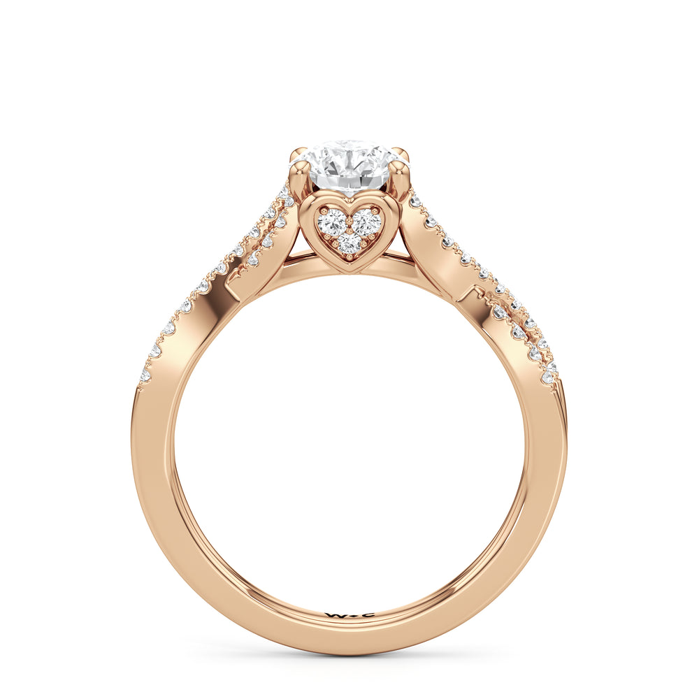 The Esme Engagement Ring with Round Cut Diamond in 14KT Rose Gold view 2
