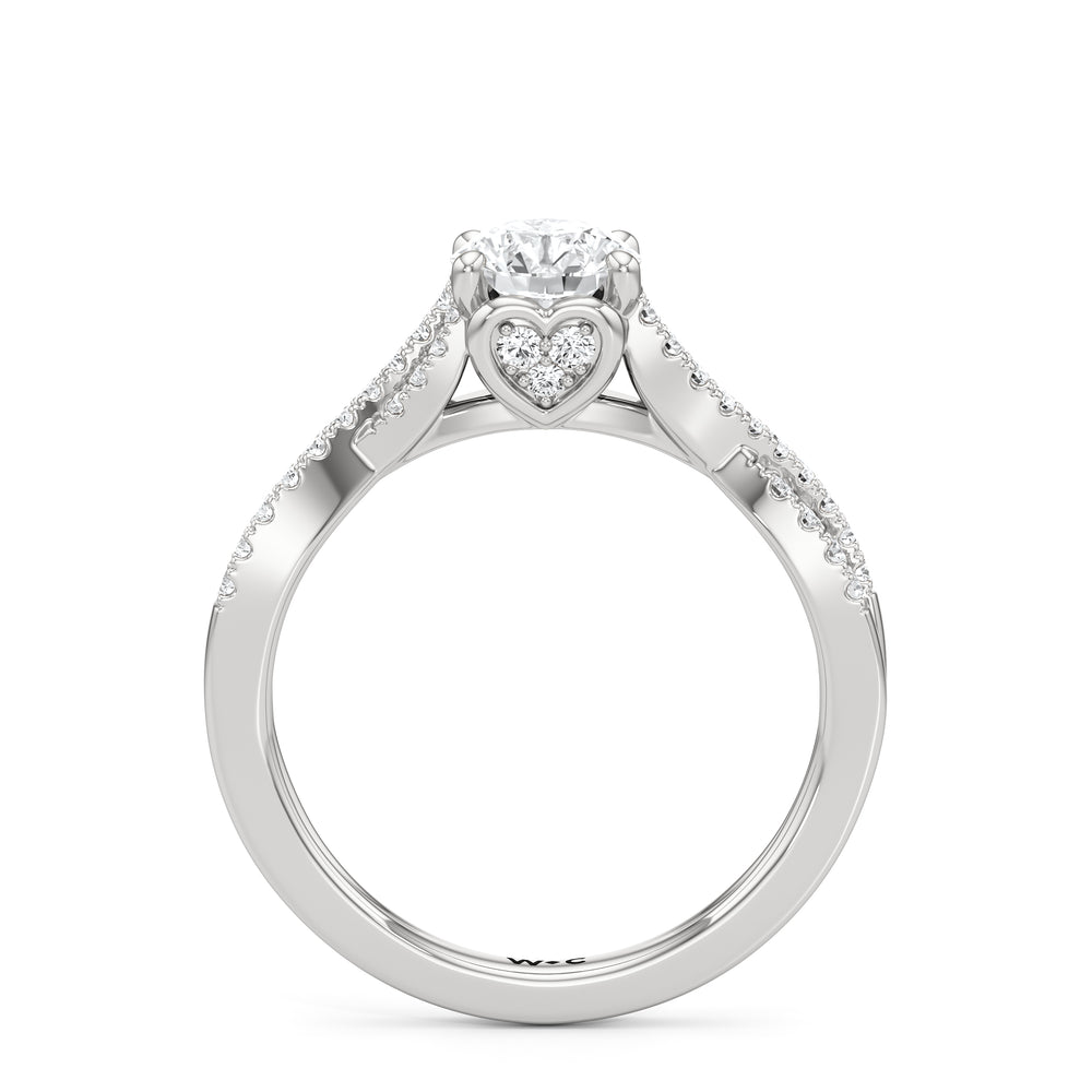 The Esme Engagement Ring with Round Cut Diamond in 14KT Platinum view 2
