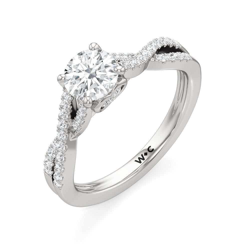 The Esme Engagement Ring with Round Cut Diamond in 14KT Platinum view 3
