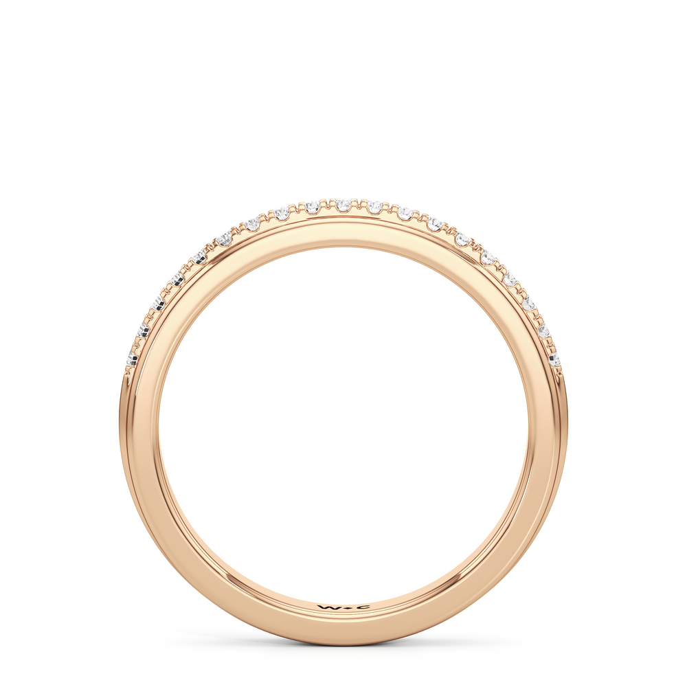 The Lucille Diamond Wedding Band with 18KT Rose Gold Cut Diamond in 14KT Rose Gold view 2
