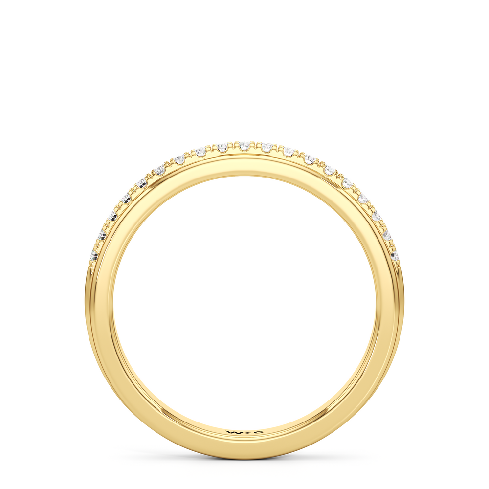 The Lucille Diamond Wedding Band with 18KT Yellow Gold Cut Diamond in 14KT Yellow Gold view 2
