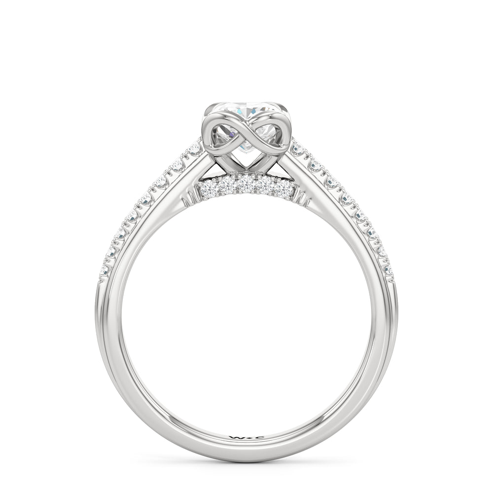 The Lucille Engagement Ring with Cushion Cut Diamond in 14KT Platinum view 2
