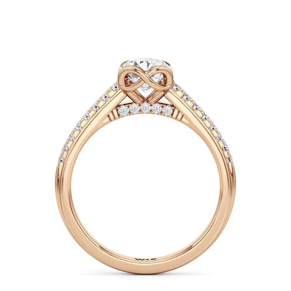 The Lucille Engagement Ring with Round Cut Diamond in 14KT Rose Gold view 2
