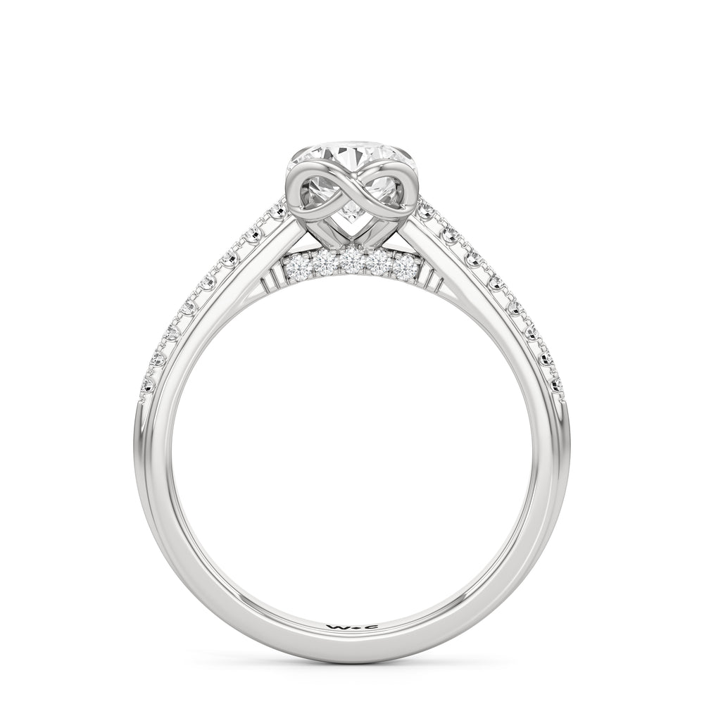 The Lucille Engagement Ring with Round Cut Diamond in 14KT Platinum view 2
