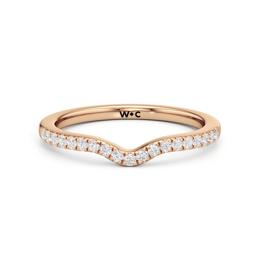 The Millie Diamond Wedding Band with 18KT Rose Gold Cut Diamond in 14KT Rose Gold view 1
