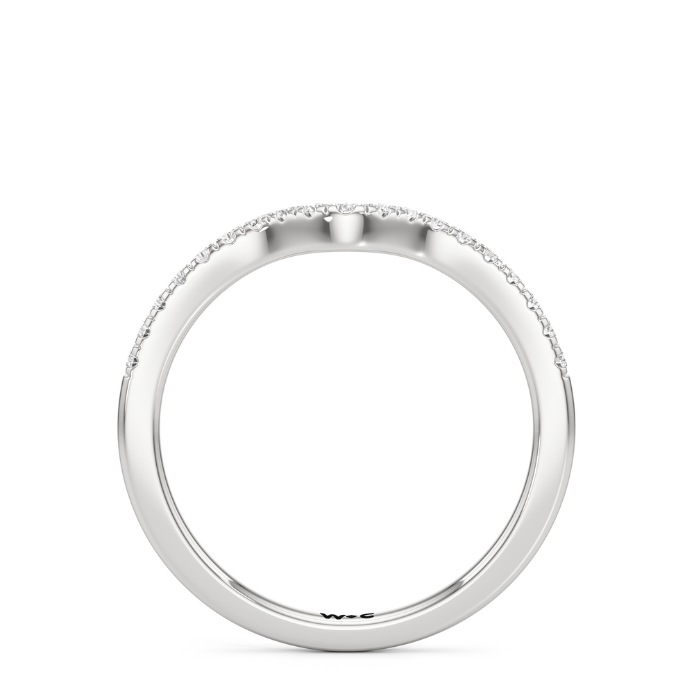 The Millie Diamond Wedding Band with Platinum Cut Diamond in 14KT Platinum view 2

