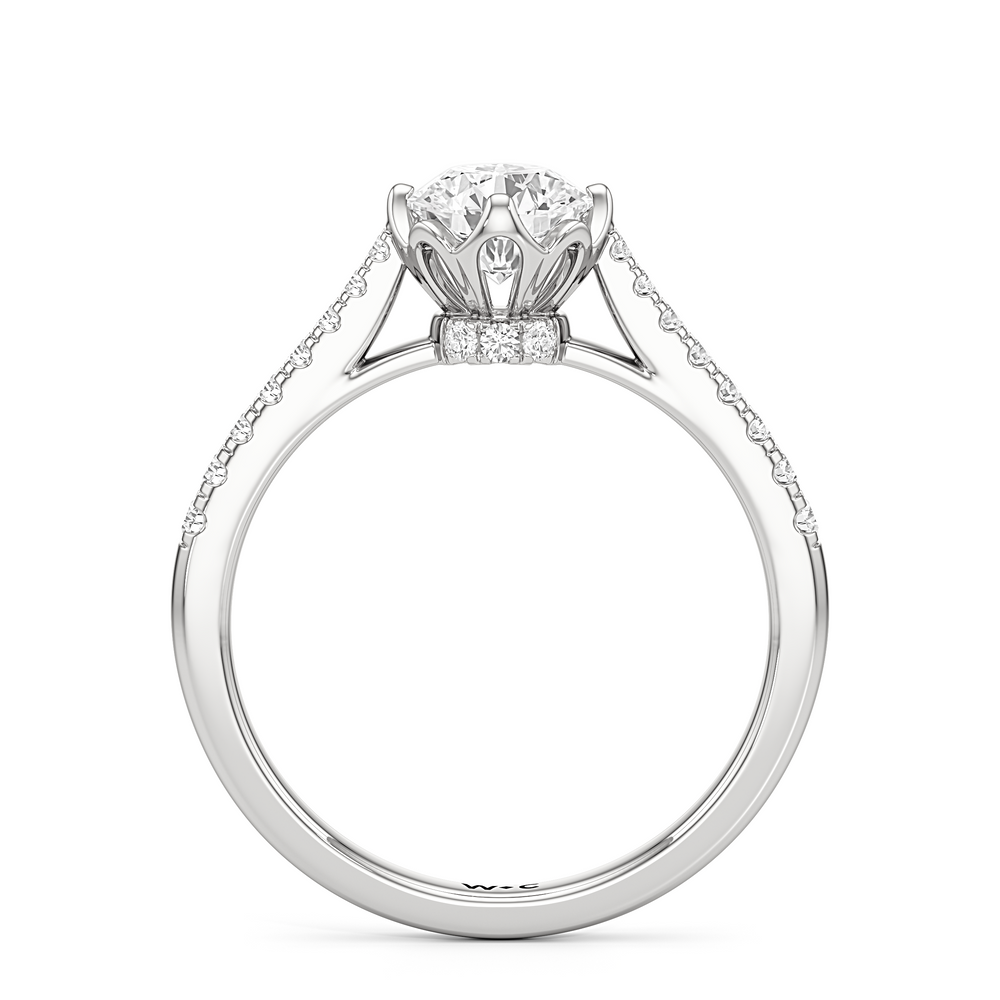 The Millie Engagement Ring with Round Cut Diamond in 14KT Platinum view 2

