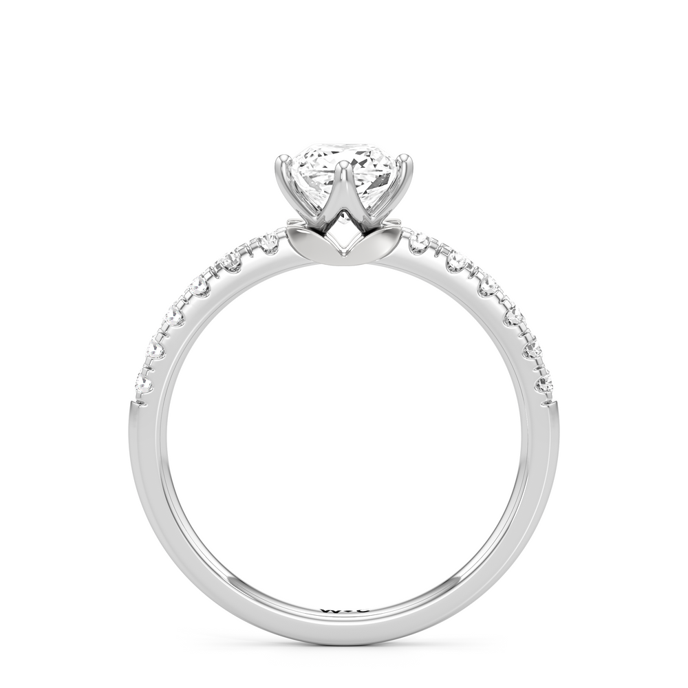 The Meredith Engagement Ring with Cushion Cut Diamond in 14KT Platinum view 3

