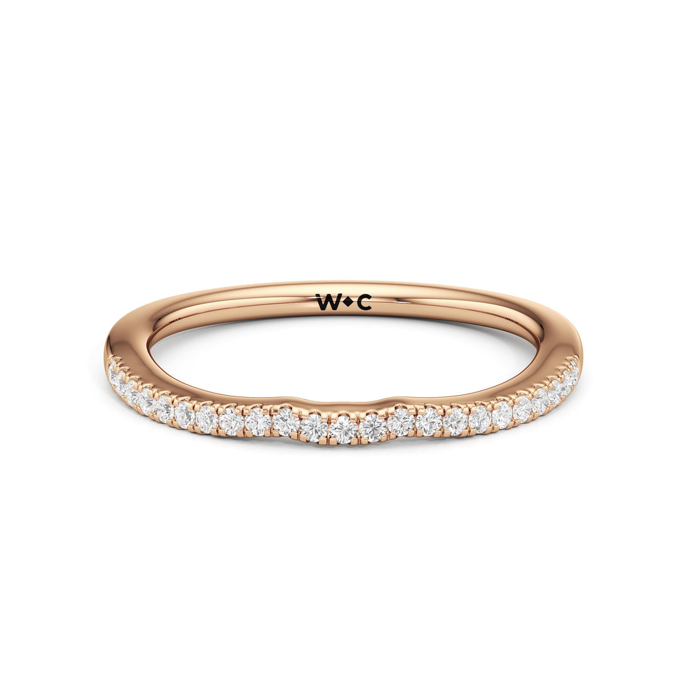 The Phoebe Diamond Wedding Band with 18KT Rose Gold Cut Diamond in 14KT Rose Gold view 1
