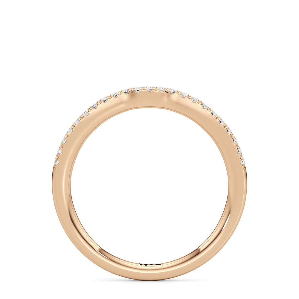 The Phoebe Diamond Wedding Band with 18KT Rose Gold Cut Diamond in 14KT Rose Gold view 2
