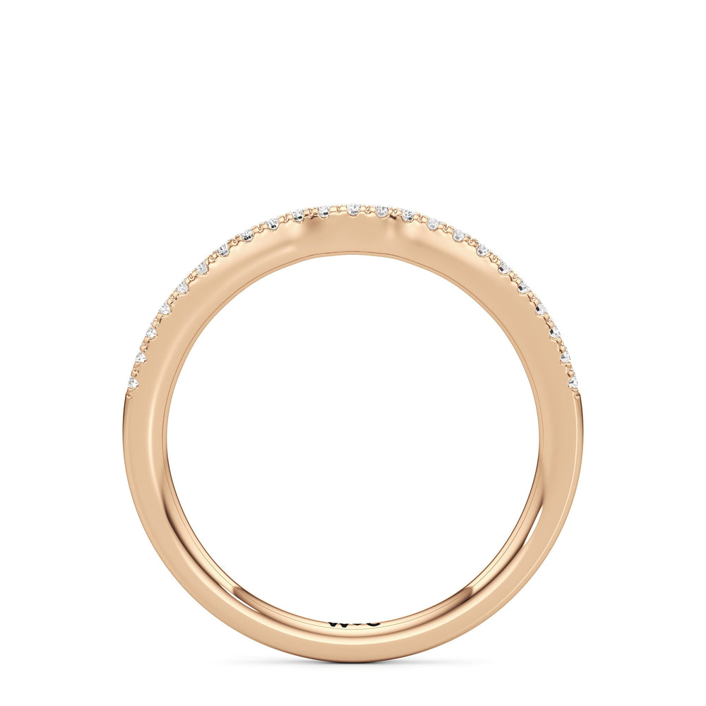 The Phoebe Diamond Wedding Band with 18KT Rose Gold Cut Diamond in 14KT Rose Gold view 2
