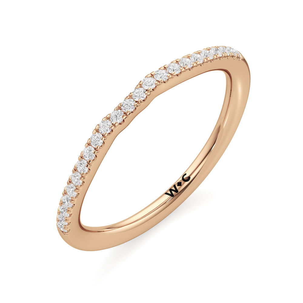 The Phoebe Diamond Wedding Band with 18KT Rose Gold Cut Diamond in 14KT Rose Gold view 3
