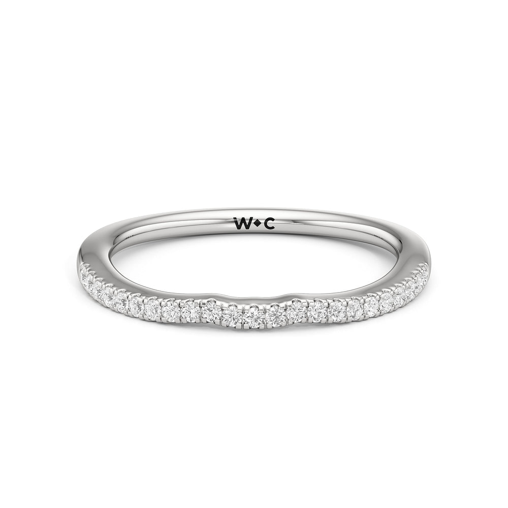 The Phoebe Diamond Wedding Band with Platinum Cut Diamond in 14KT Platinum view 1
