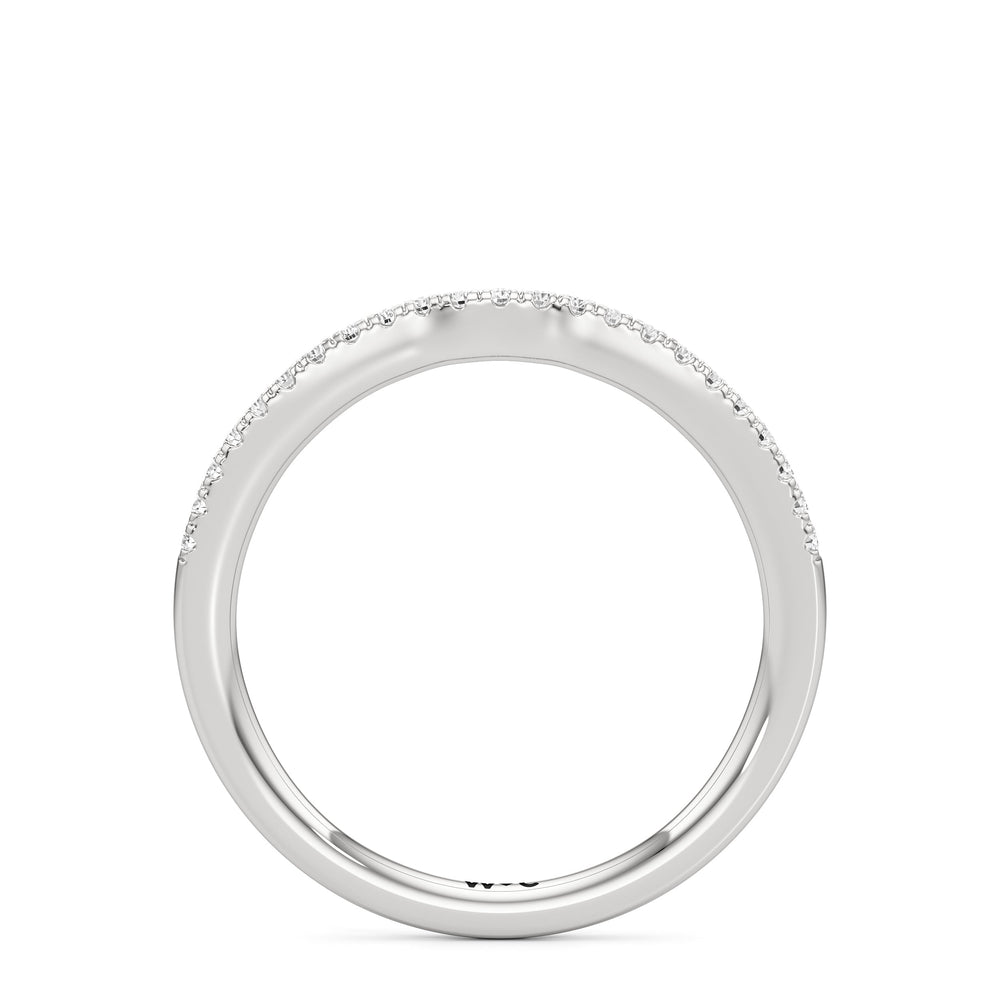The Phoebe Diamond Wedding Band with Platinum Cut Diamond in 14KT Platinum view 2
