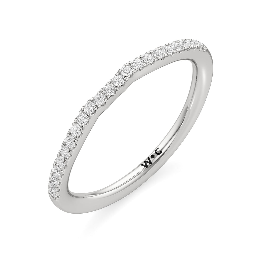The Phoebe Diamond Wedding Band with Platinum Cut Diamond in 14KT Platinum view 3
